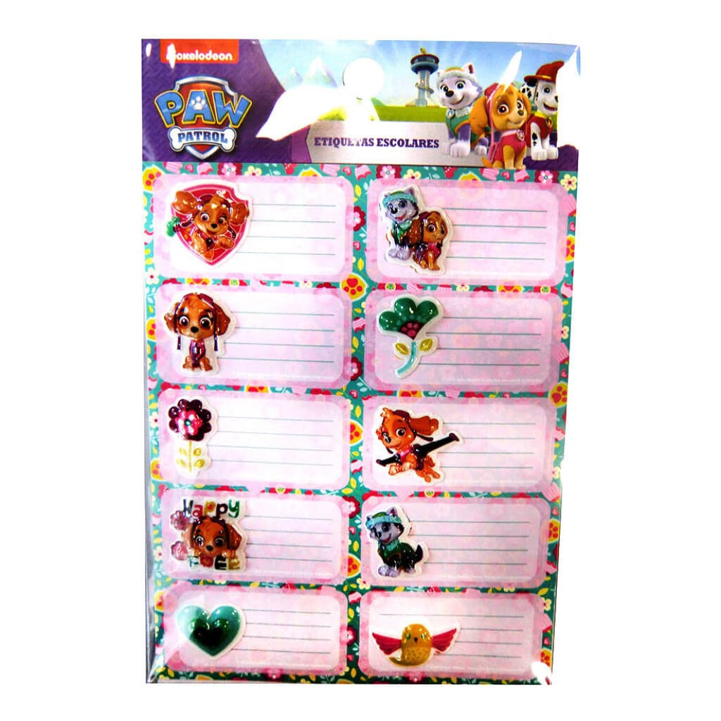 Pack x8 Etiquetas 3D - Paw Patrol