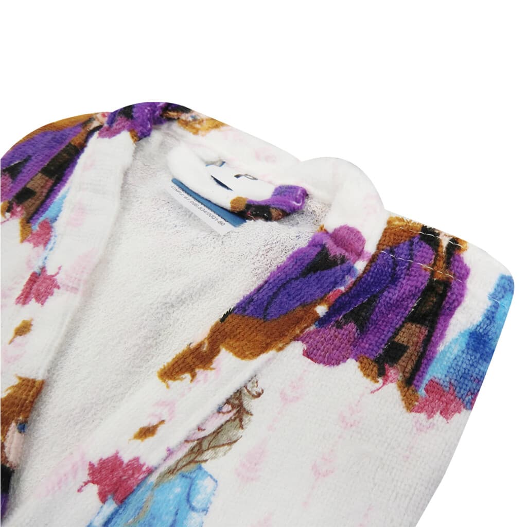 Bata de Baño Infantil Velour Frozen Talle P al G - BLANCO - 3