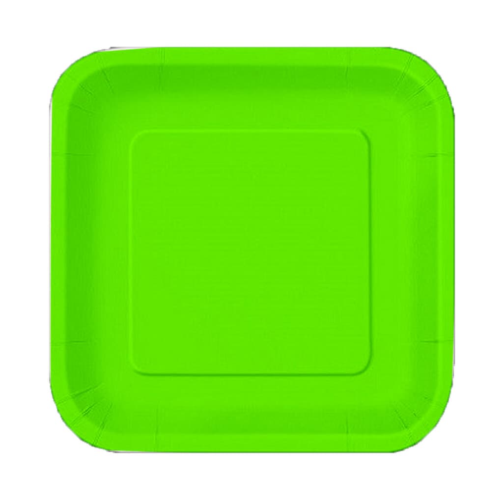 Plato Chico Cotillón Pack x8 Colores Pastel - VERDE FLUO - 1