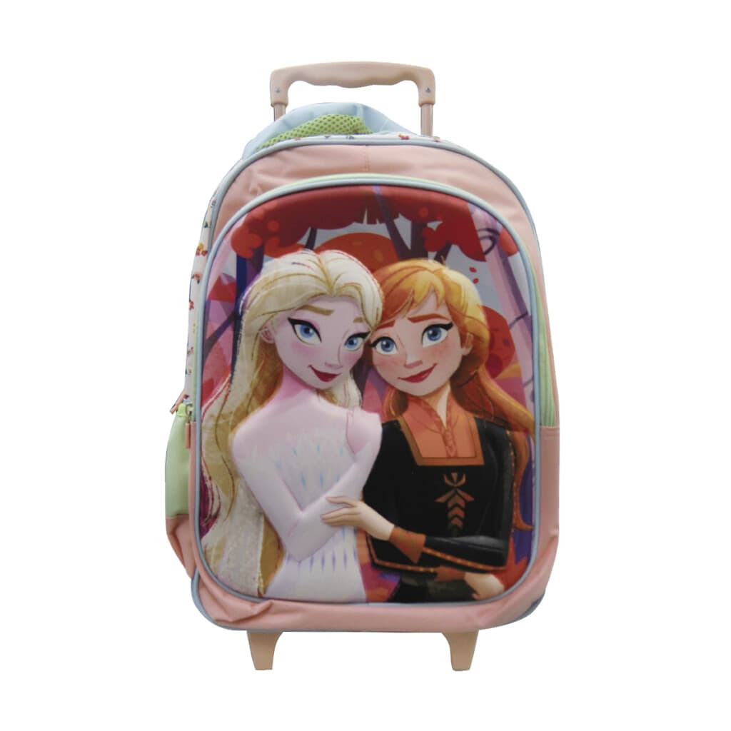 Mochila Infantil 3D Frozen con Carro Tafeta Grande 40 x 30 cm - CORAL - 1