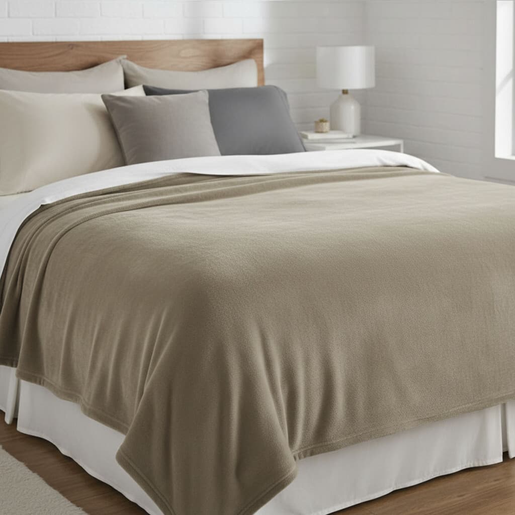 Frazada Polar 2 Plazas Lisa Home Class 200 x 220 cm - BEIGE - 1