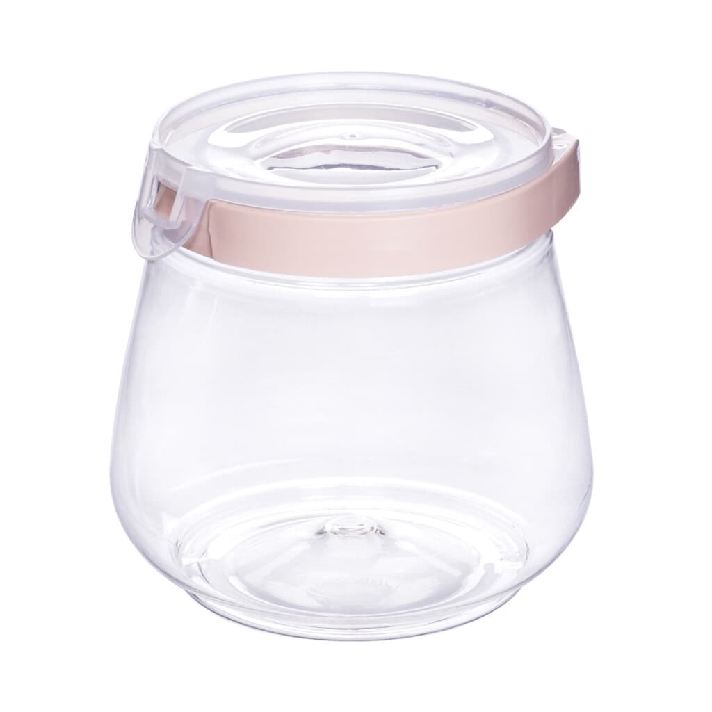 Recipiente con Broche Transparente 1,1L Varios Colores - SALMON