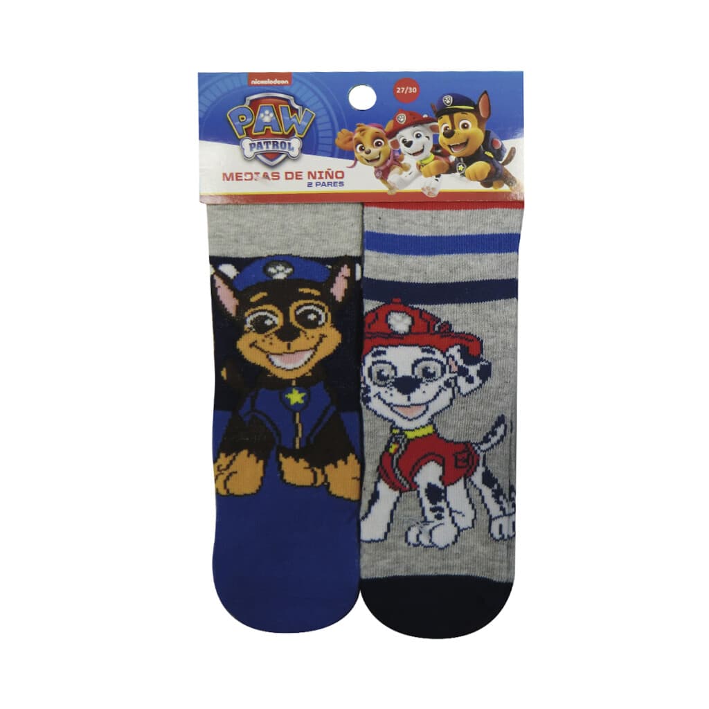 Pack x 2 Medias Infantiles Paw Patrol Talle 19/30 - CHASE Y MARSHALL - 19/22 - 1