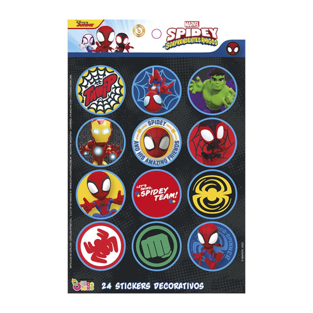 Cotillón Adhesivos x 24 Spidey y Amigos - 1