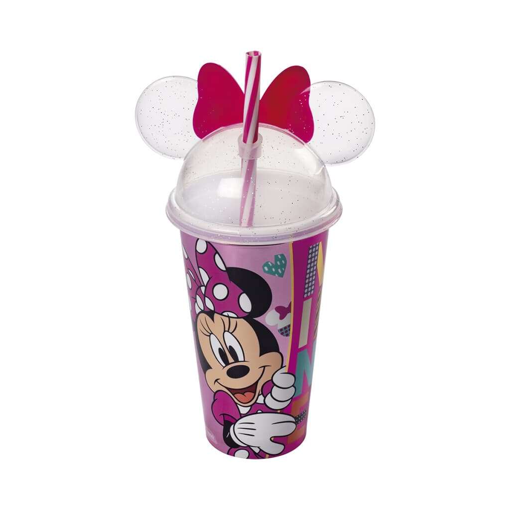 Vaso Plástico Milk Shake con Forma y Pajita Minnie 500 ml - 1