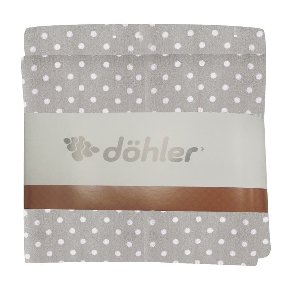 Pack X 2 Toallas Prisma Dohler Estampadas 100% Algodón - Gris / Lunares Blancos - 1