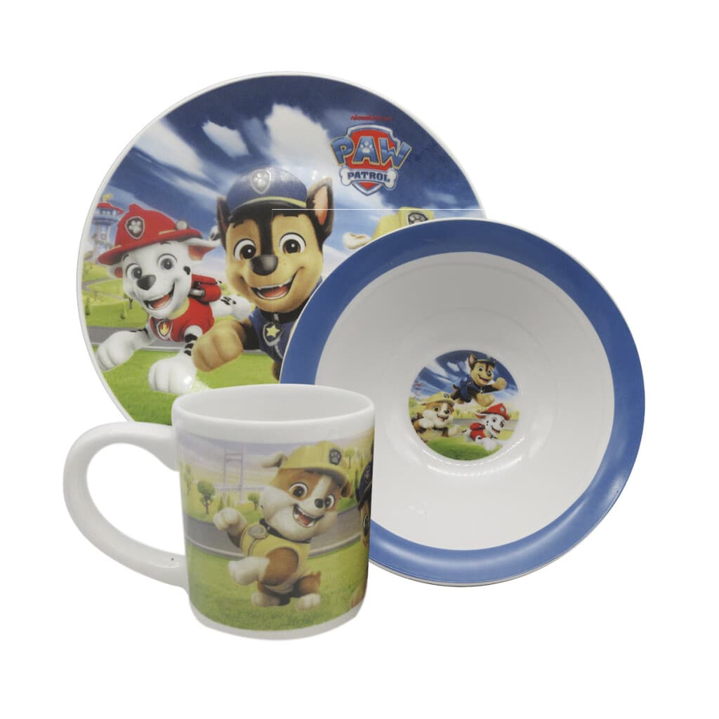 Set X3 de Cerámica Infantil Paw Patrol Plato, Taza y Bowl - 2