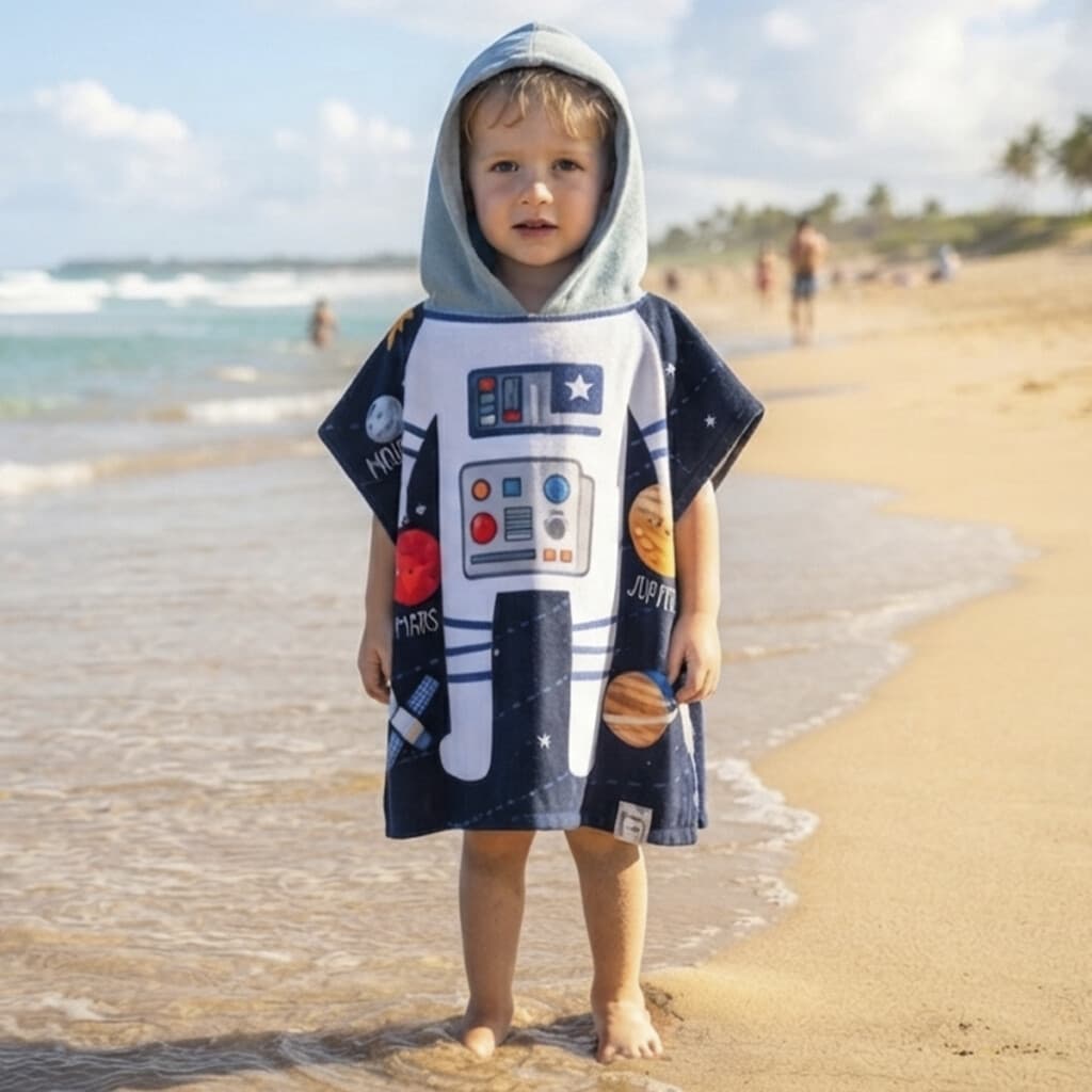 Bata Poncho Infantil Varios Diseños 100% Algodón 60 x 60 cm - ESPACIO - 1