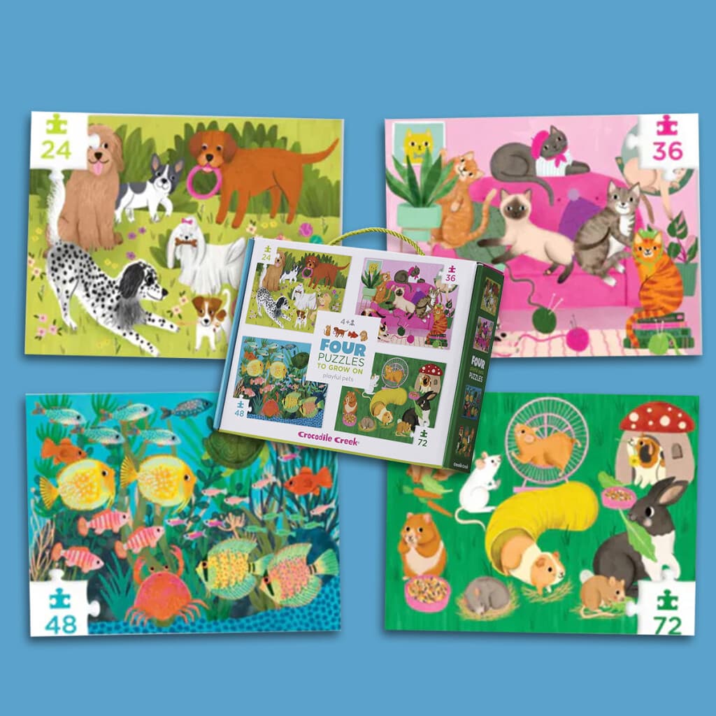 Set x 4 Puzzle Crocodile Creek 24 / 36 / 48 / 72 Piezas - Animales - 1