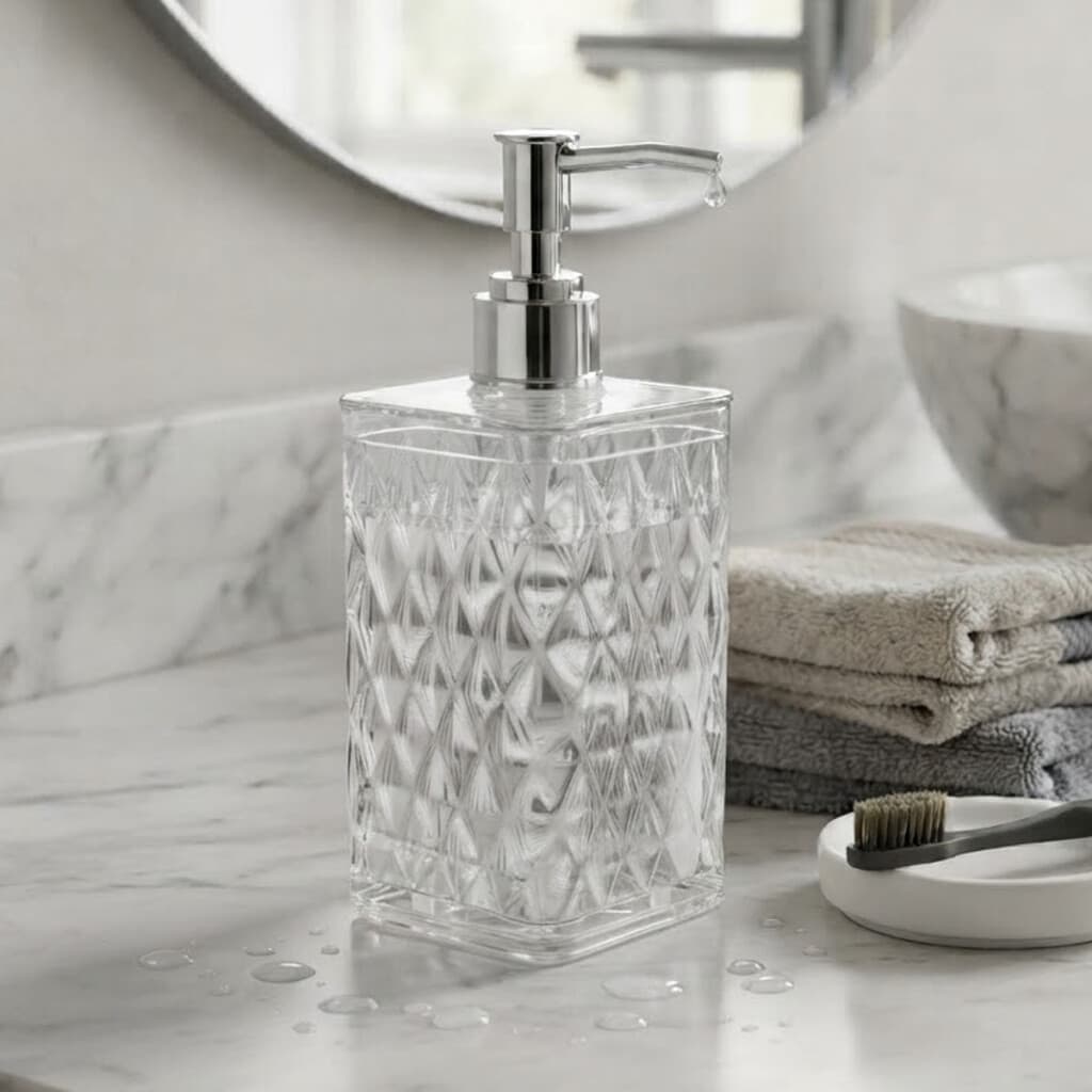 Dispensador Plástico de Jabón Glamour 285 ml - TRANSPARENTE - 1