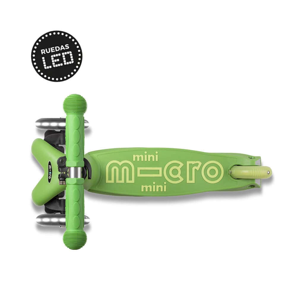 Monopatín Micro Mini Deluxe LED Ajustable con 3 Ruedas - VERDE - 4