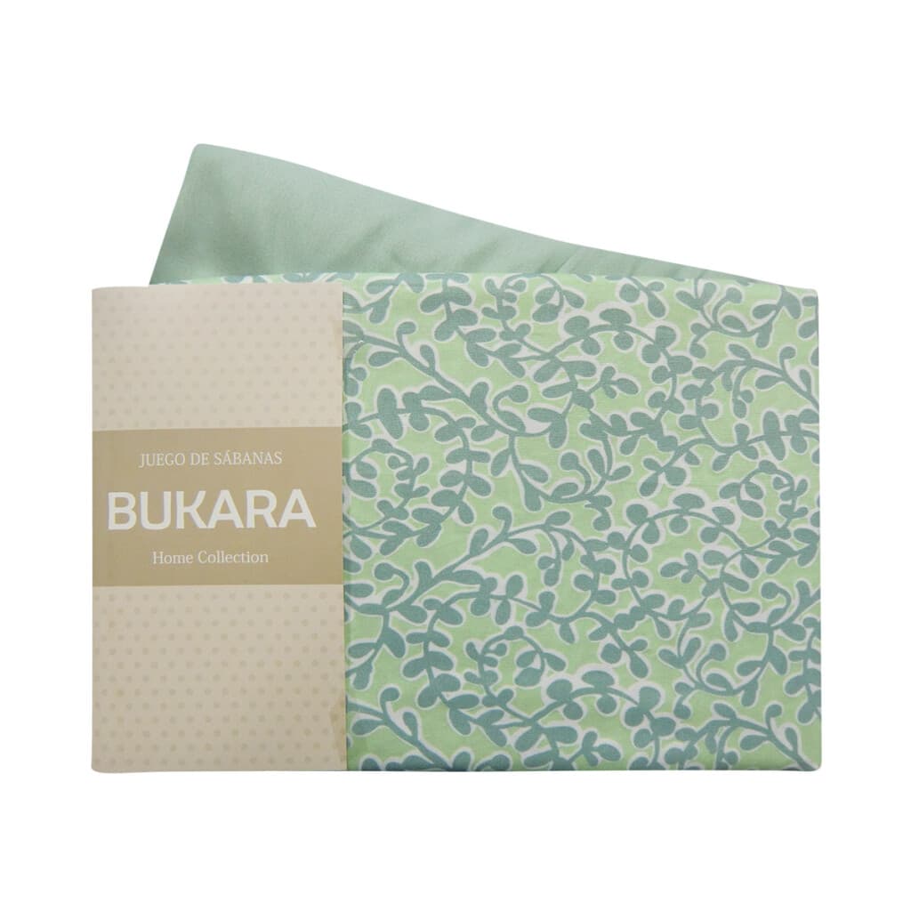 Juego Sábanas 1 Plaza Bukara 100% Microfibra - 251-2 HOJA MENTA - 2