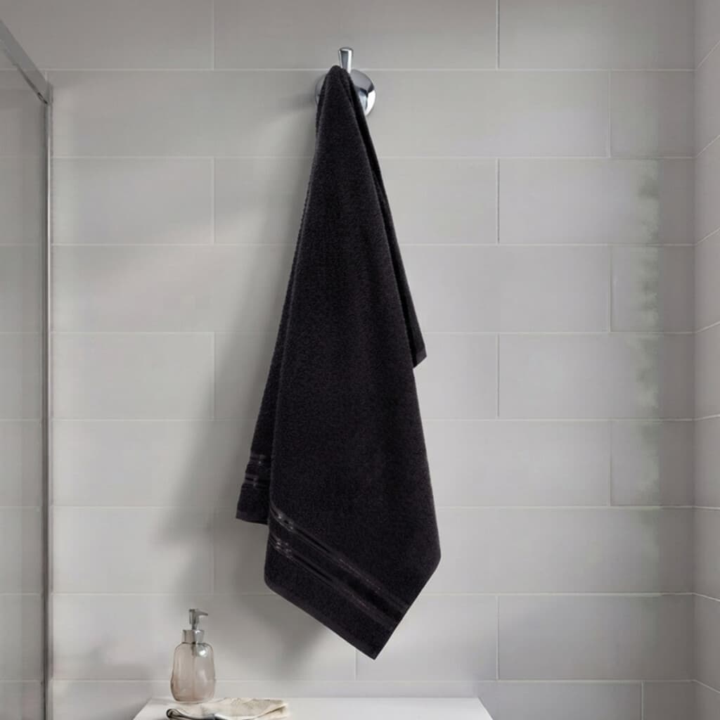 Toalla Baño Dohler Dueto 65 x 130 cm 100% Algodón - NEGRO - 1