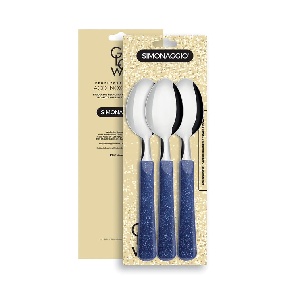 Set X3 Cucharas Glow de Simonaggio - AZUL - 1