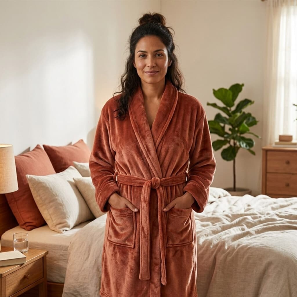 Bata de Cama Microfibra Home Class Talle P al XG - TERRACOTA - M - 1