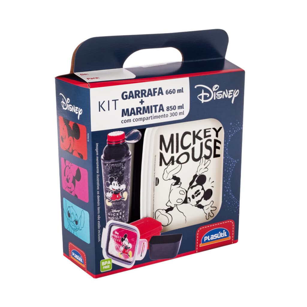 Set x 2 Pote 850 ml y Botella 660 ml Mickey - BLANCO - 1