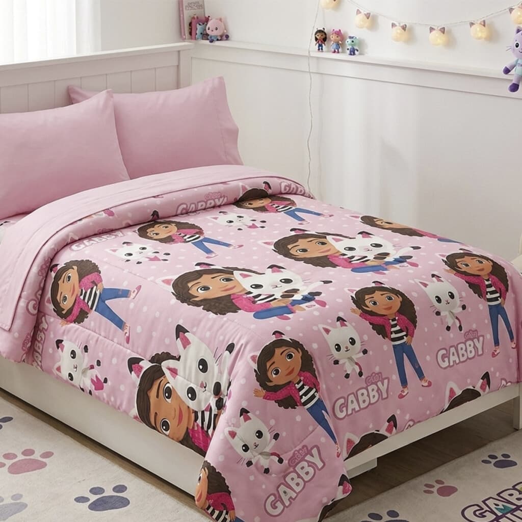 Acolchado Infantil La Casa Gabby 1 Plaza 100% Microfibra - ROSA - 1