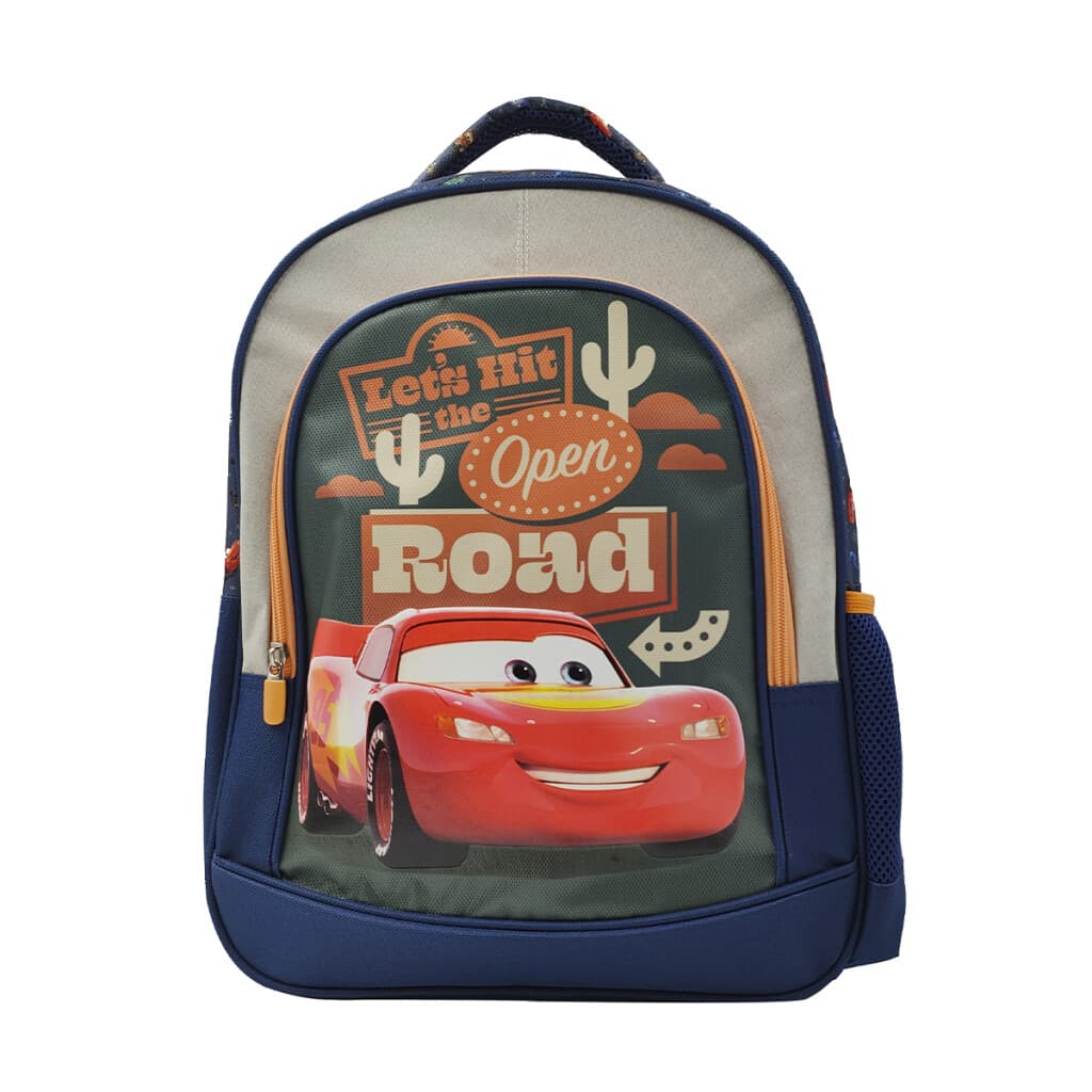 Mochila Infantil Cars Jacquard Grande 40 x 30 cm - AZUL