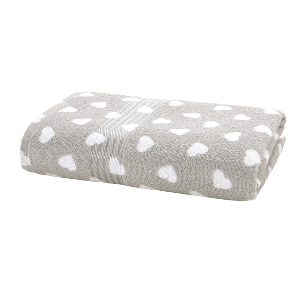 Toalla de Mano Estampada Prisma 100% Algodón 50 x 80 cm - Gris / Corazón Blanco - 2