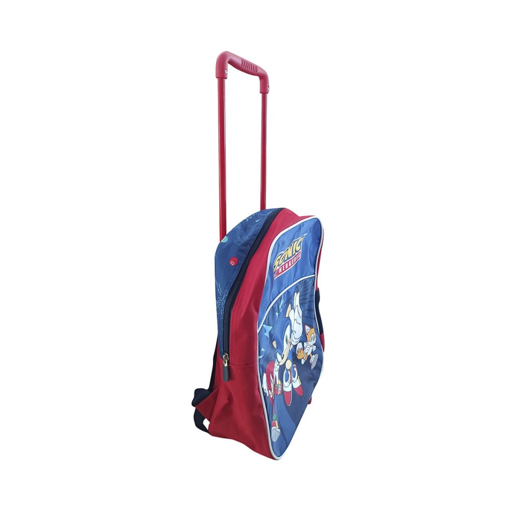 Mochila infantil Sonic con Carro Tafeta Chica 35 x 26 cm - AZUL/ROJO - 3