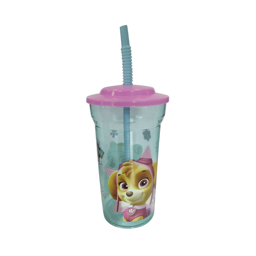 Vaso Plástico Alto con Pajita Paw Patrol 460 ml - CELESTE - 1