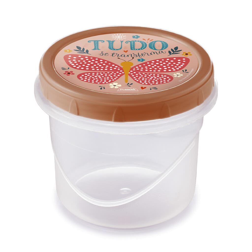 Pote 720 ml con Tapa Rosca Varios Diseños - MARIPOSA ROSA