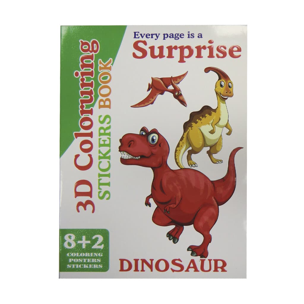 Libro para Colorear con Pegotines 26 x 19 cm - Dinosaurio