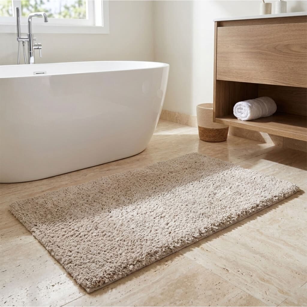 Alfombra Baño con Pelo Largo Home Class 40 x 60 cm - NATURAL - 1