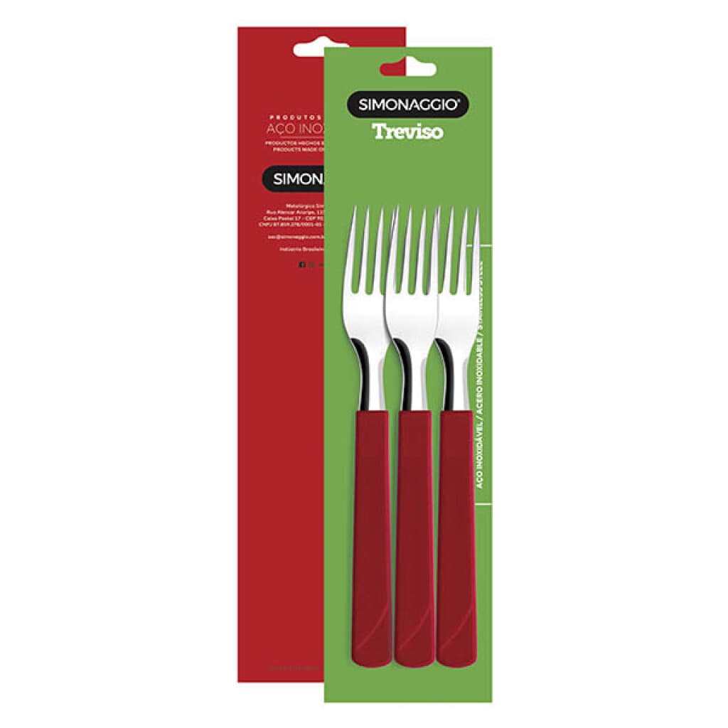 Set X3 Tenedores Treviso de Simonaggio - ROJO - 1