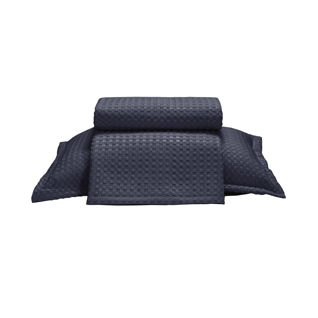 Juego Colcha y Funda Dohler Provenza 1 Plaza 100% Microfibra - AZUL MARINO - 1