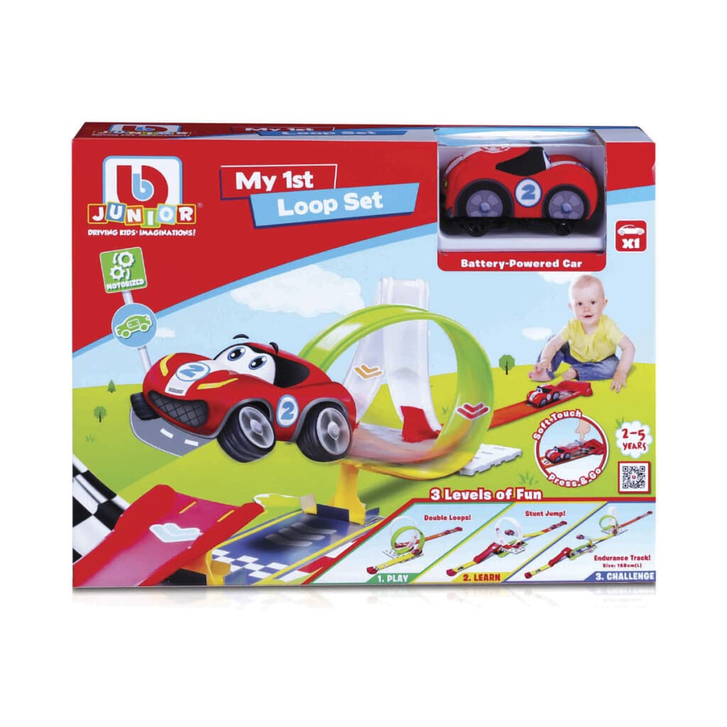 Bburago Jr Pista de Auto 3 en 1 con Vehículo y Luz - 1