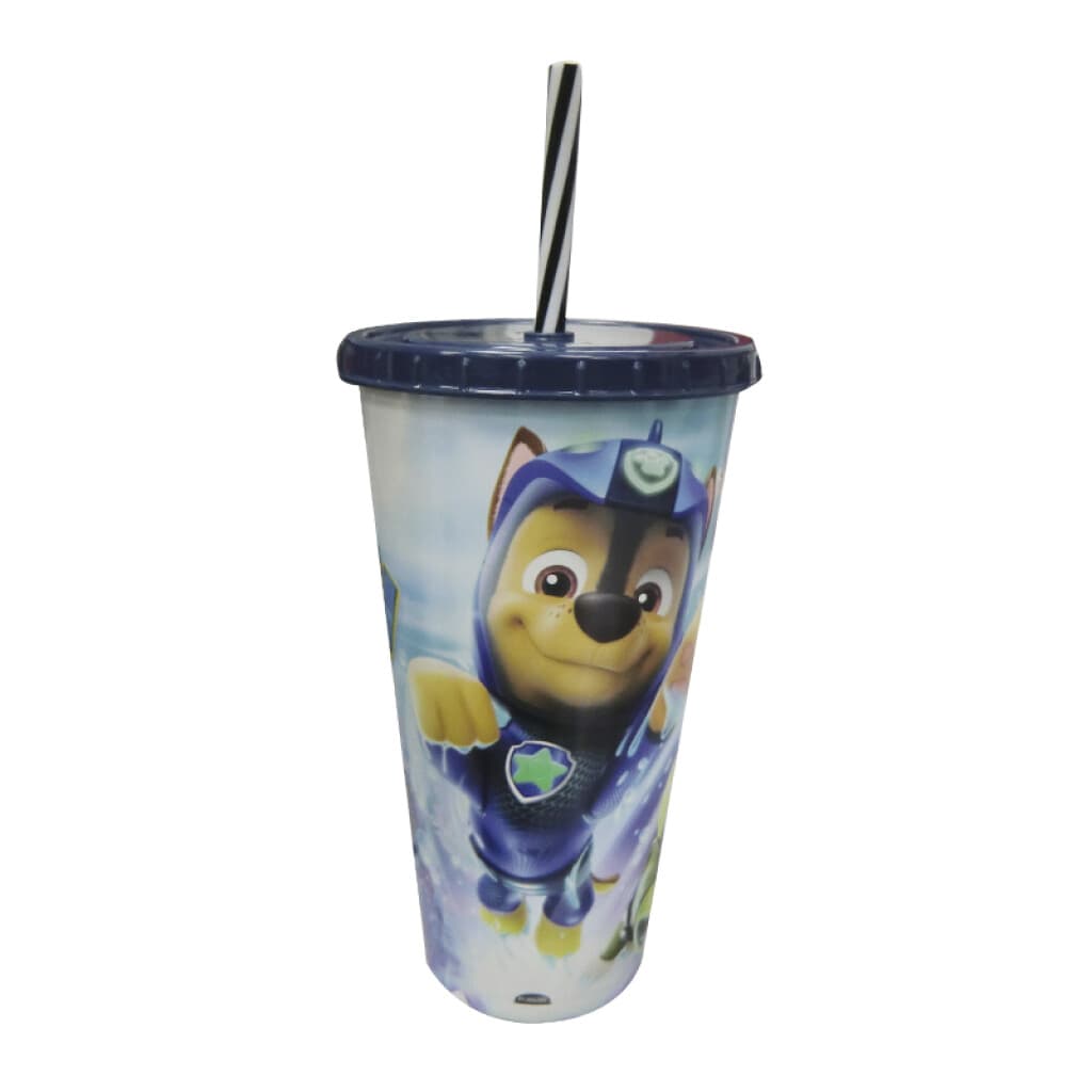 Vaso Plástico con Pajita Paw Patrol 700ml - CHASE - 2