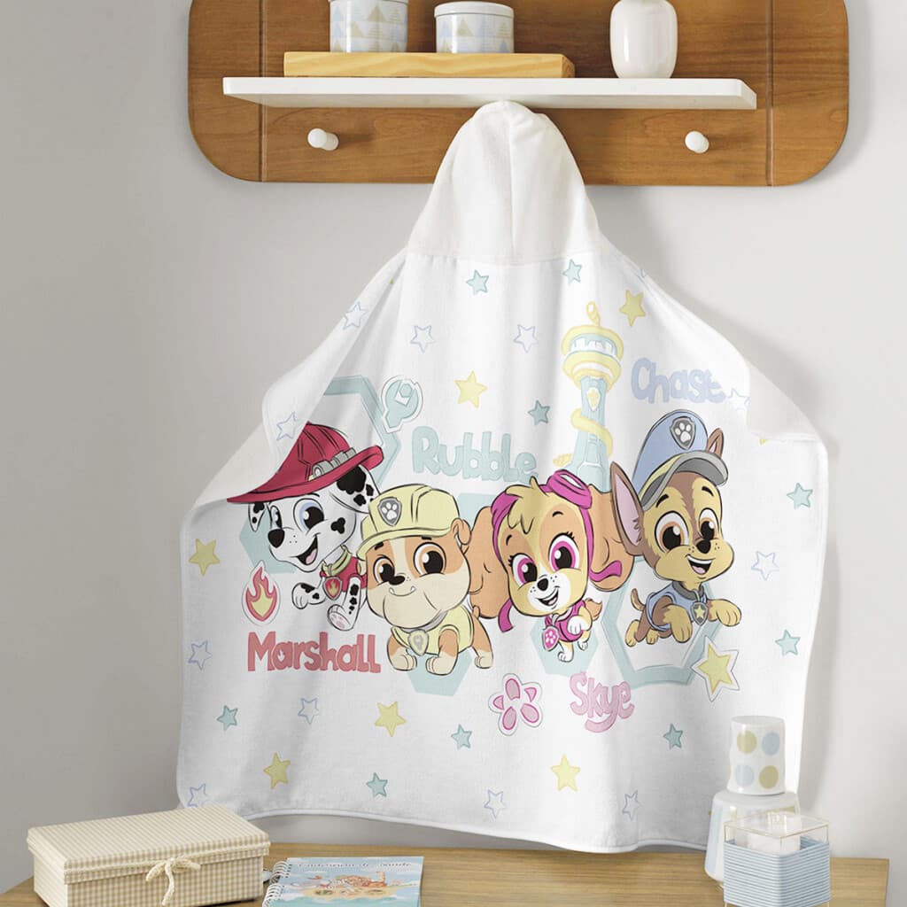 Toalla Bebé con Capucha 90 x 70 cm Paw Patrol - BLANCO - 1