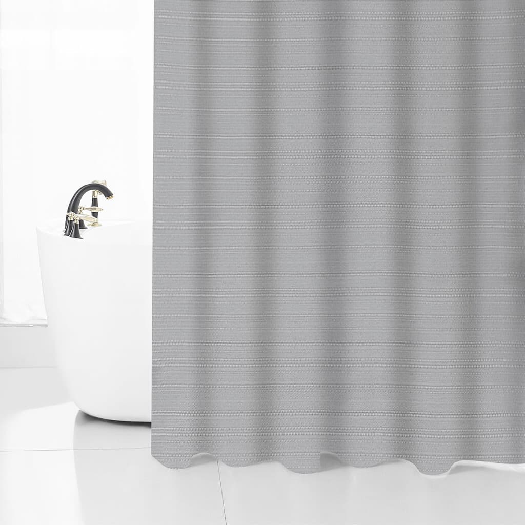 Cortina de Baño Home Class Jacquard Lisa 180 x 180 Cm. - GRIS - 1