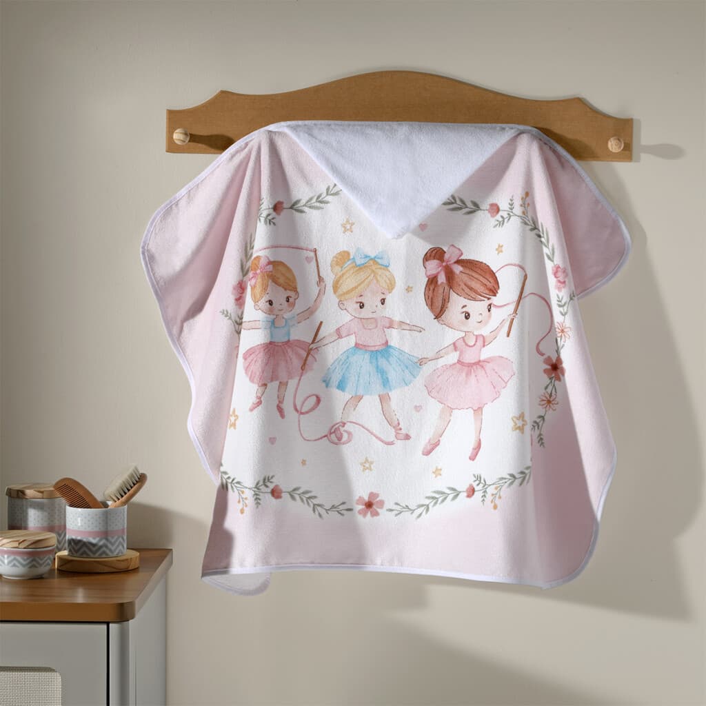 Toalla Con Capucha Bebé Döhler Velour 90 x 70 cm - Bailarina - 1