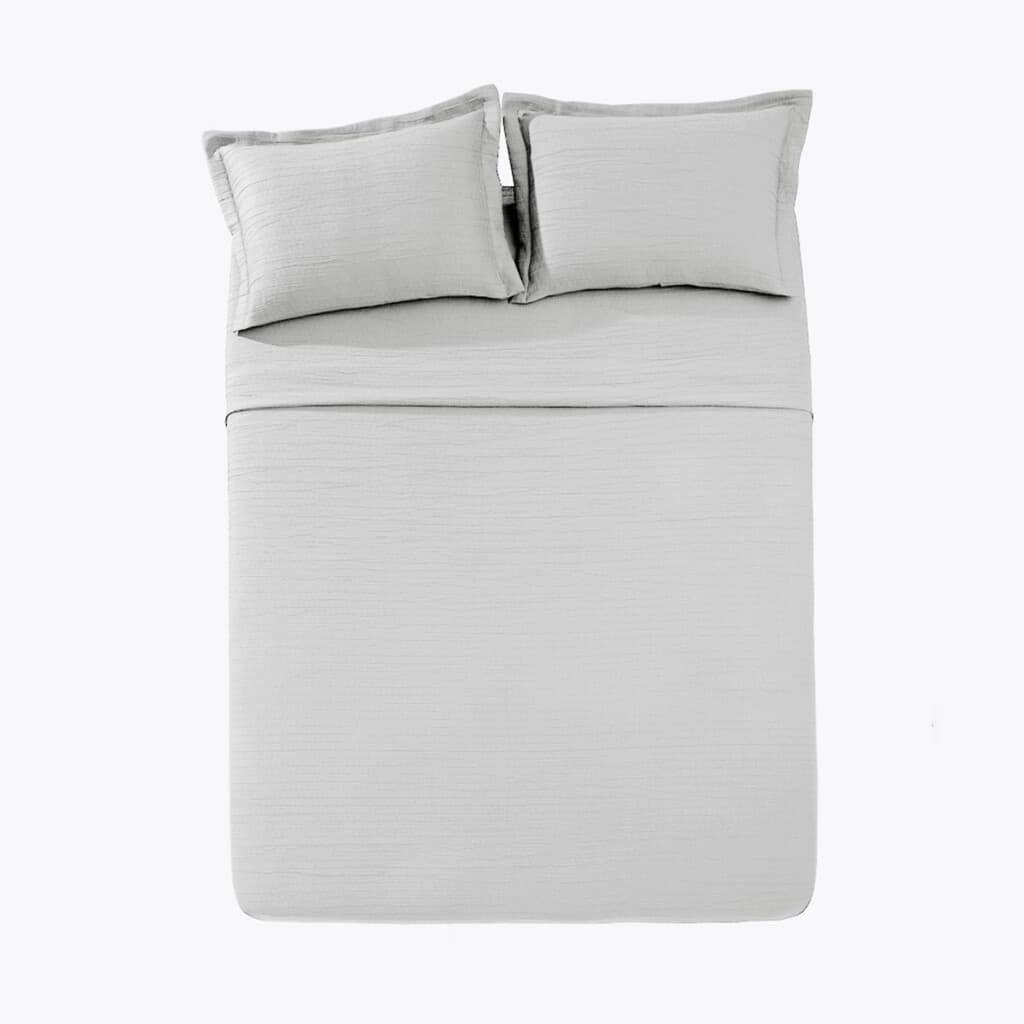 Juego Colcha y Funda Dohler Queen 100% Microfibra - GRIS PLATA - 3