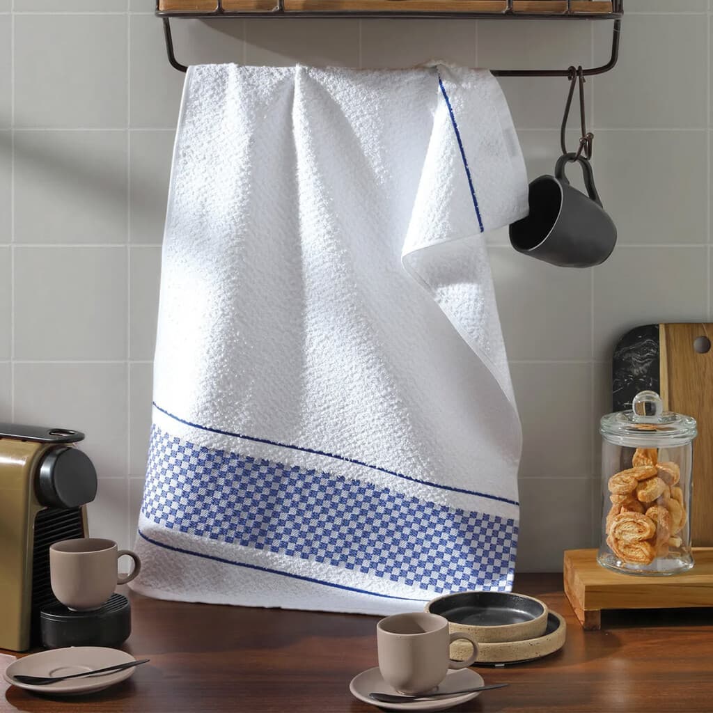 Repasador Dohler Victoria Jacquard 45 x 70 cm - BCO/AZ FRANCIA - 1