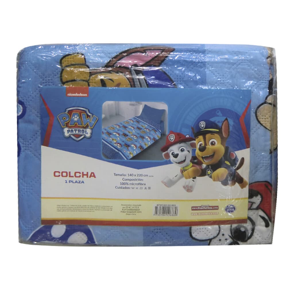 Colcha Infantil Paw Patrol 1 Plaza 100% Microfibra - CELESTE - 2