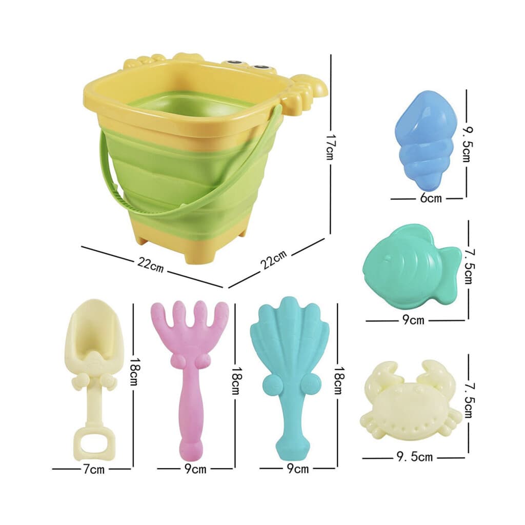 Set x7 Playero de Balde Plegable, Palas y Moldes - 2