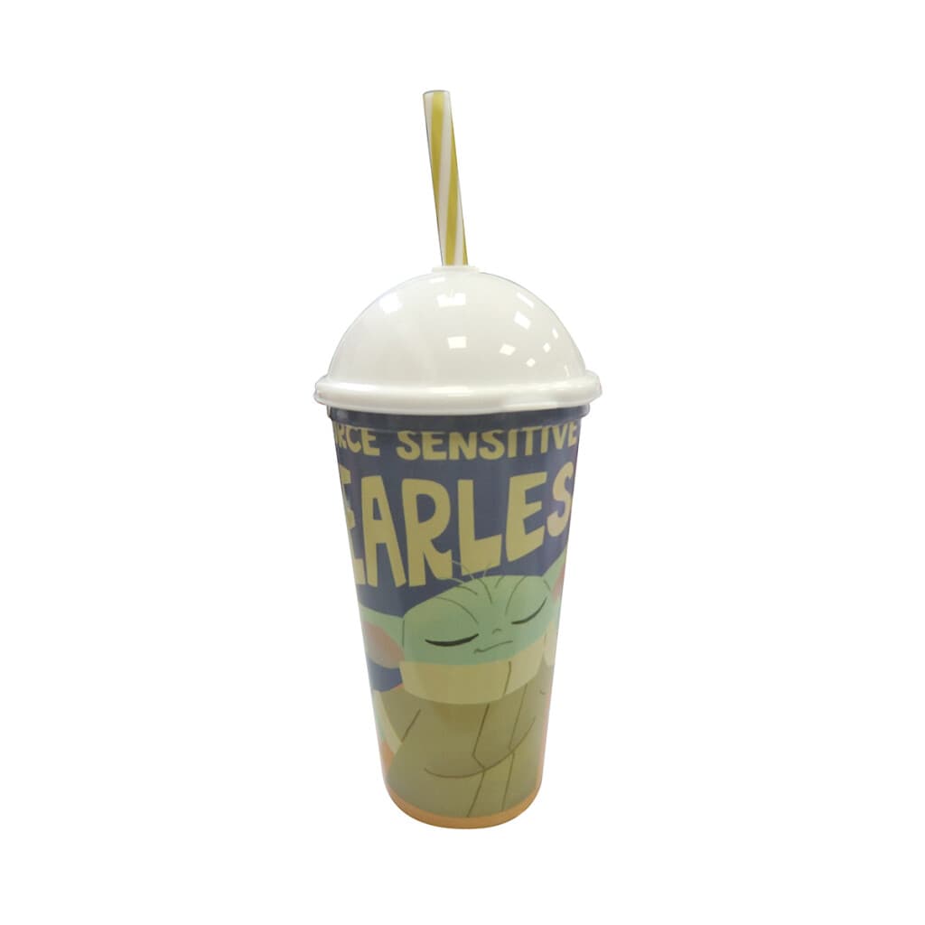 Vaso Plástico Milk Shake con Pajita 500 ml - Baby Yoda - 1
