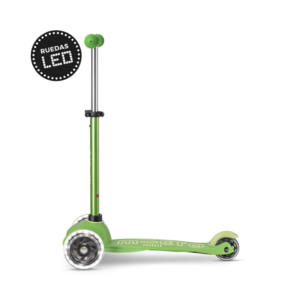 Monopatín Micro Mini Deluxe LED Ajustable con 3 Ruedas - VERDE - 3