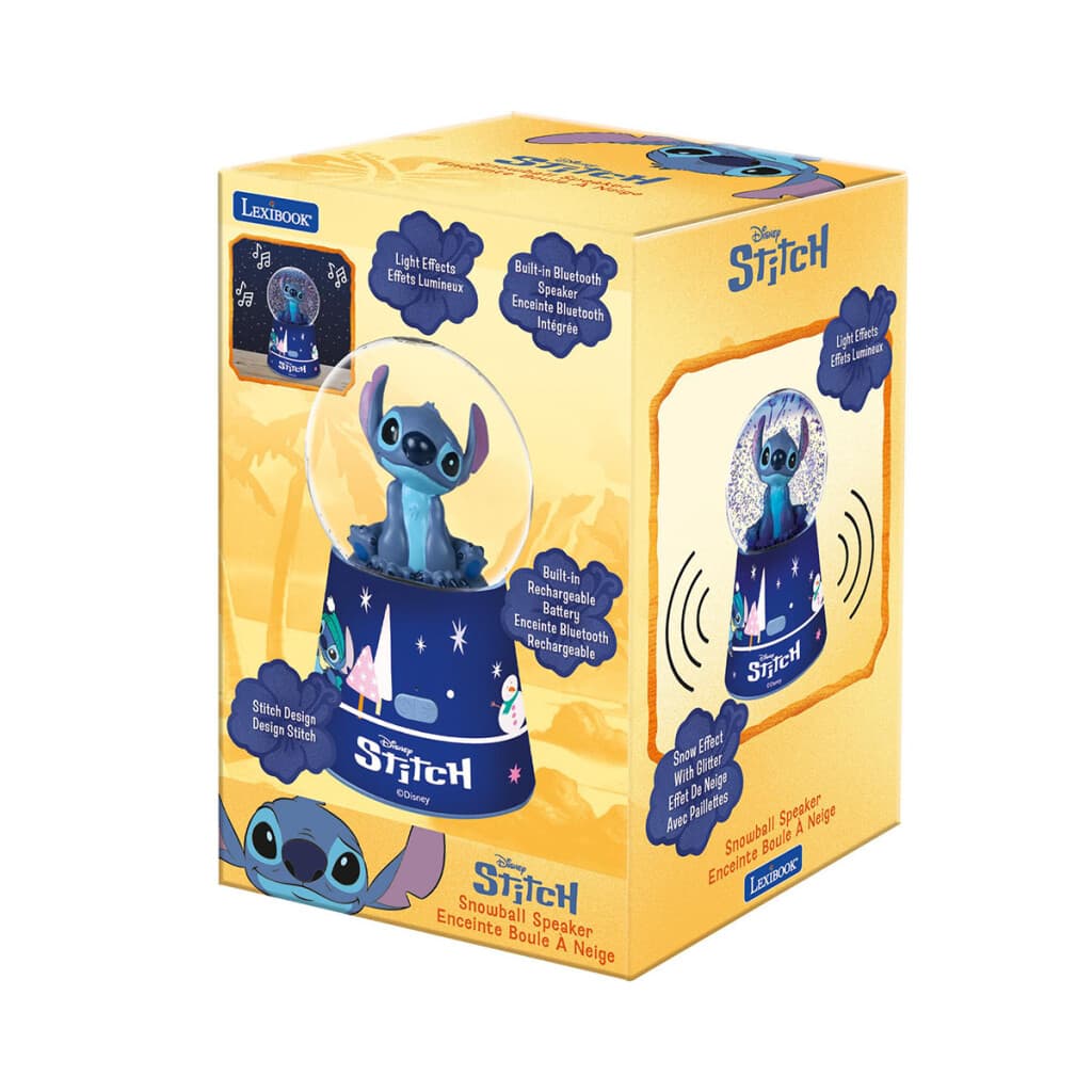 Bola de Nieve con Luz y Parlante Bluetooh Stitch Lexibook