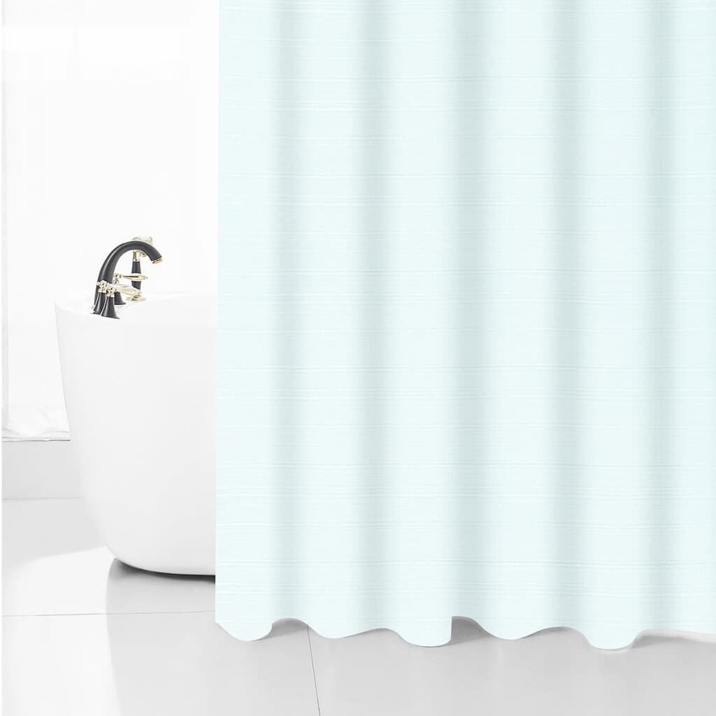 Cortina de Baño Home Class Jacquard Lisa 180 x 180 Cm. - TURQUESA - 1