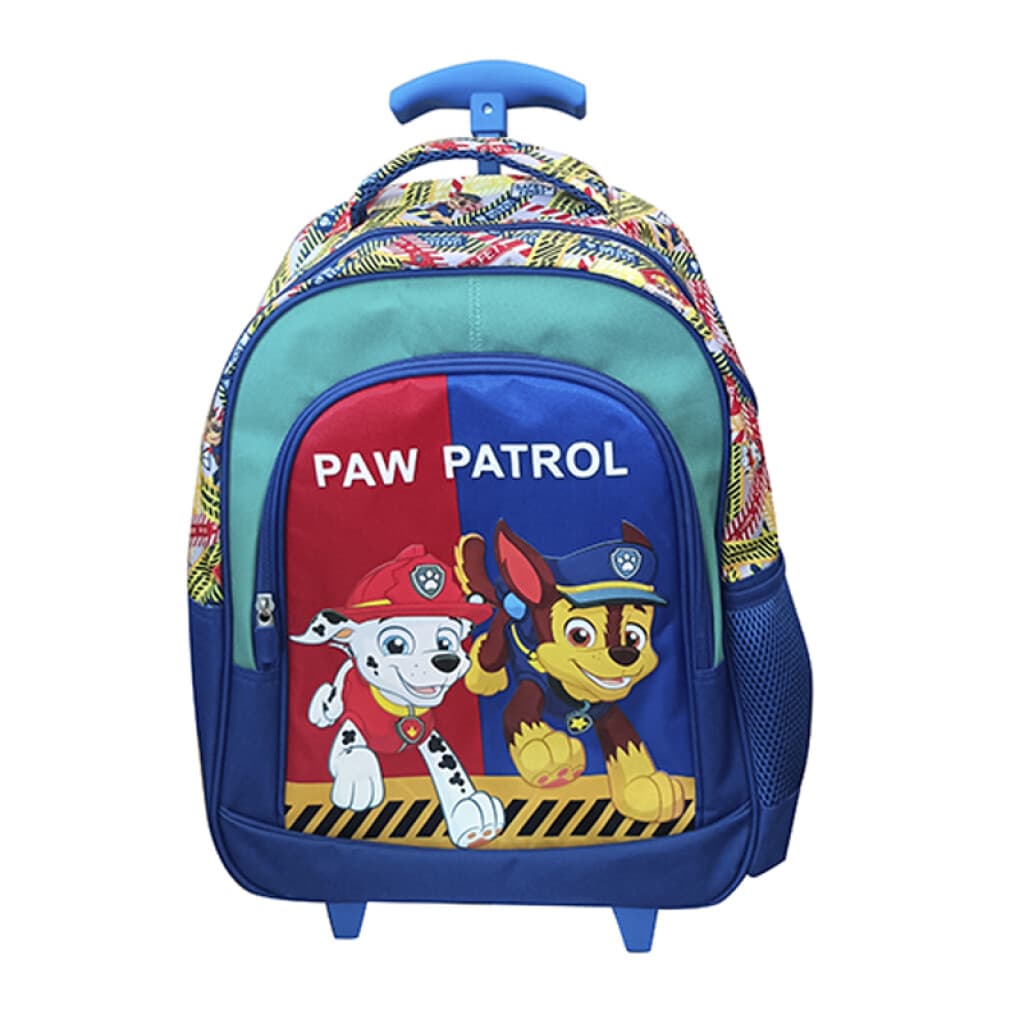 Mochila Infantil Paw Patrol con Carro Jacquard Grande 40 x 30 cm - AZUL/VERDE - 1