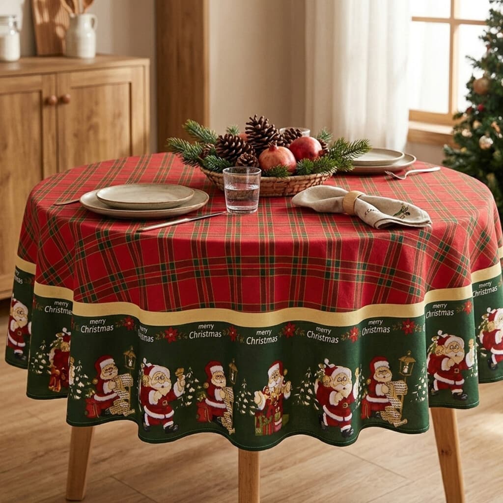 Mantel Redondo Waterproof Home Class 160 cm - Navidad11 - 1