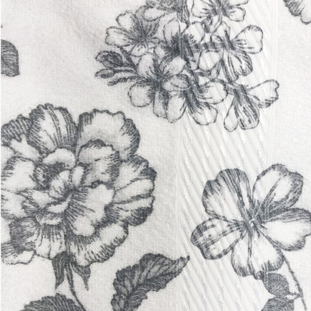 Toalla de Mano Estampada Prisma 100% Algodón 50 x 80 cm - FLOR GRIS - 2