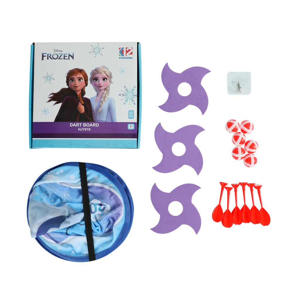Set Tiro Blanco Tela Frozen 72 cm con Dardos, Pelotas y Estrellas