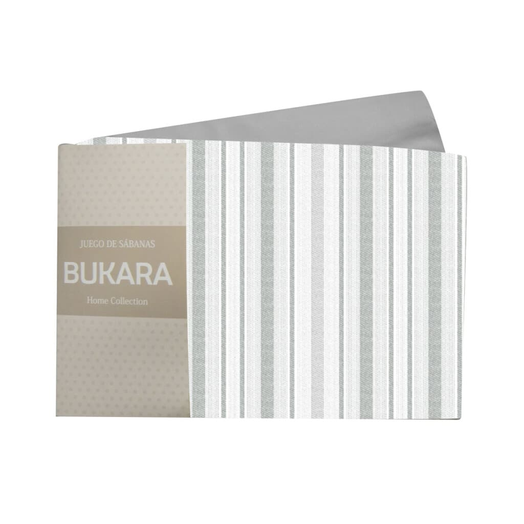 Juego Sábanas 1 Plaza Bukara 100% Microfibra - 258-1 RAYA GRIS - 2