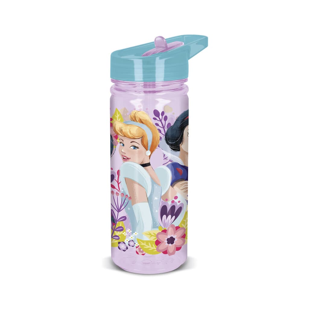 Botella Princesas Tritán 580ml con Pajita - 1