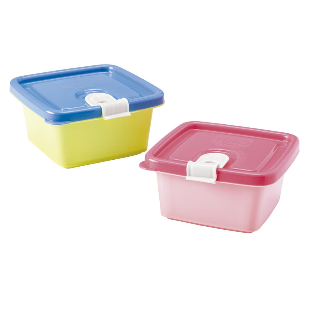 Recipiente Cuadrado con Broche 210 ml - COLORES SURTIDOS - 1